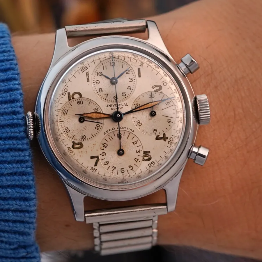 Universal Genève Aero-Compax 224114 - 38mm - atemberaubender Vintage-Charme am Handgelenk