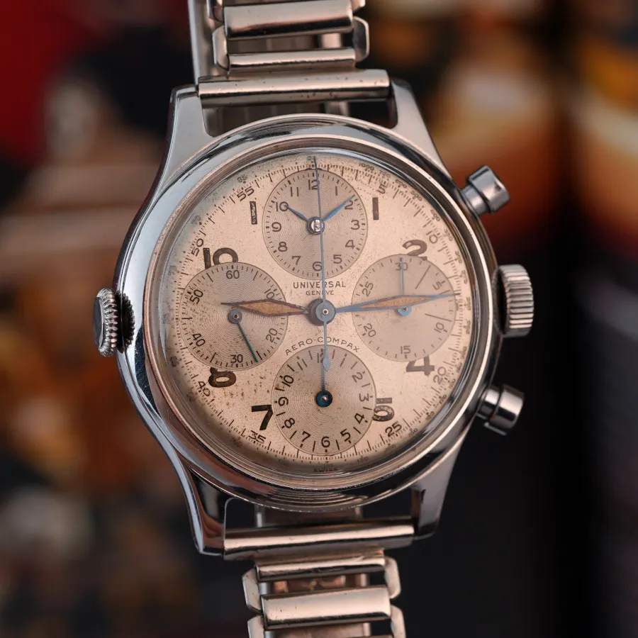 Universal Genève Aero-Compax 224114 - 38mm - großes 38 mm Edelstahlgehäuse