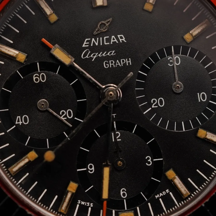 Enicar Aqua-Graph 072/002 MK1 - beautifully preserved dial with original creamy lume