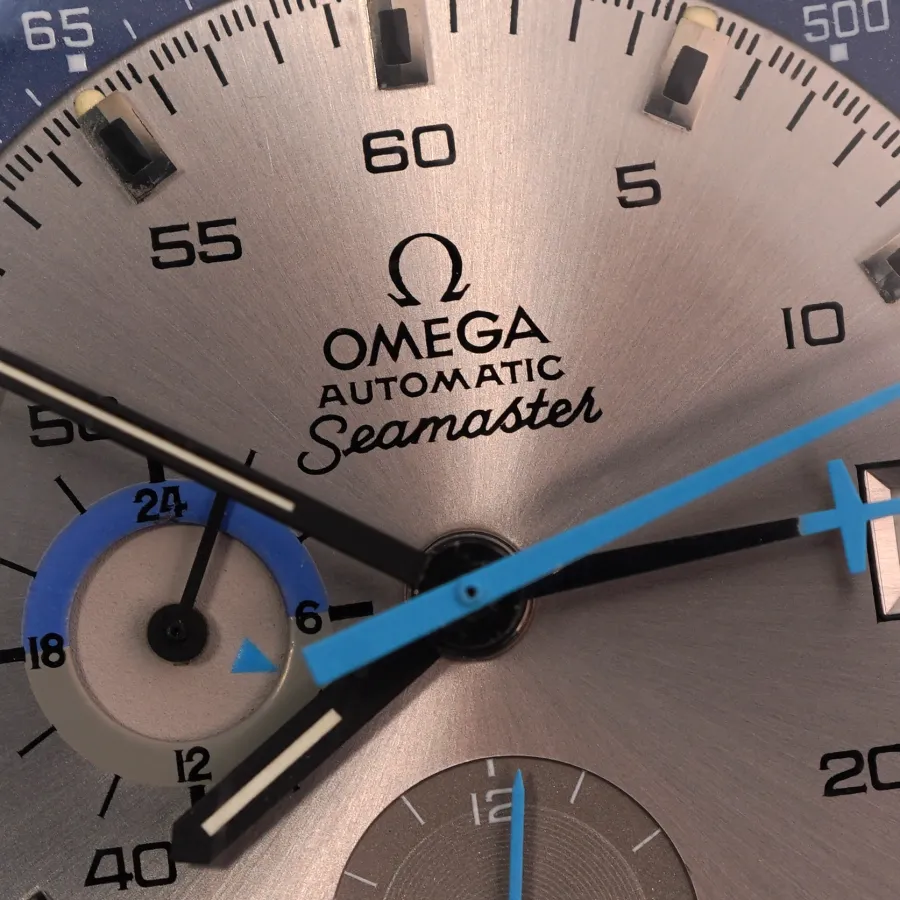 Omega Seamaster 176.007 Silver & Blue - Airplane Hand - perfect silver sunburst dial
