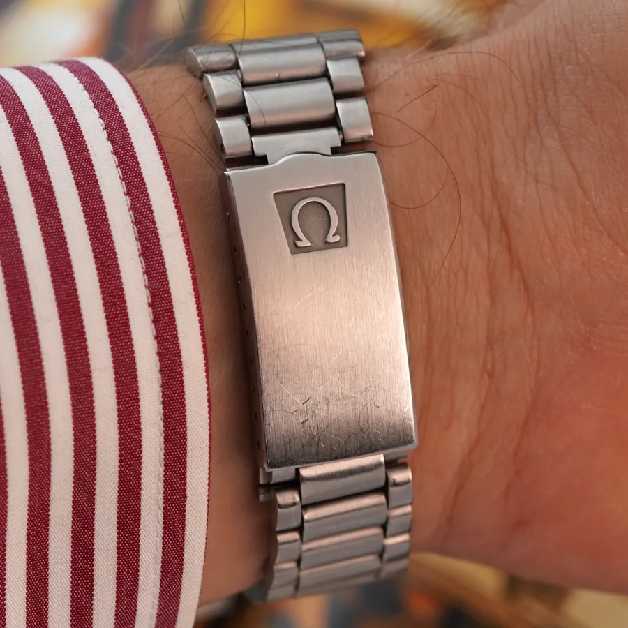 Omega Seamaster 176.007 Silver & Blue - Airplane Hand - original Omega bracelet