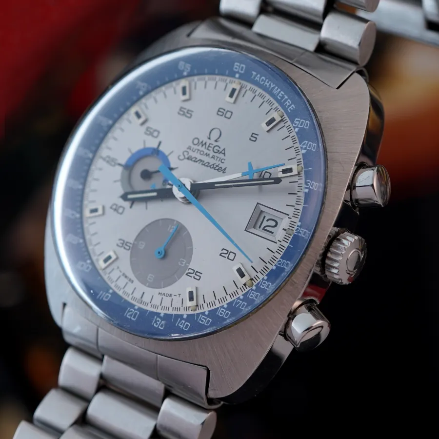 Omega Seamaster 176.007 Silver & Blue - Airplane Hand - crisp lines and original finish on the case