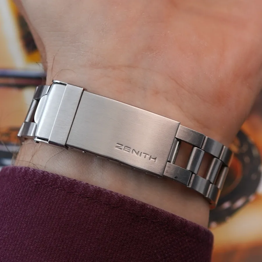 Zenith El Primero A3817 - Only 1000 made - originales Gay-Frères Armband mit Zenith-Logo auf der Schließe