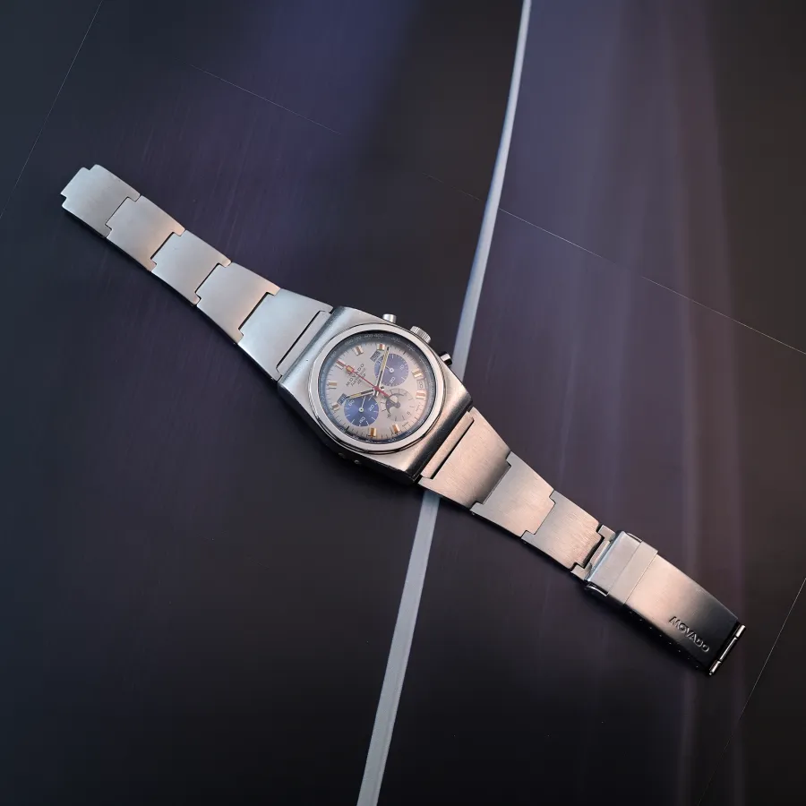 Movado Astronic HS360 01.0010.436 Full Calendar Chronograph - original integrated stainless steel Gay Frères bracelet