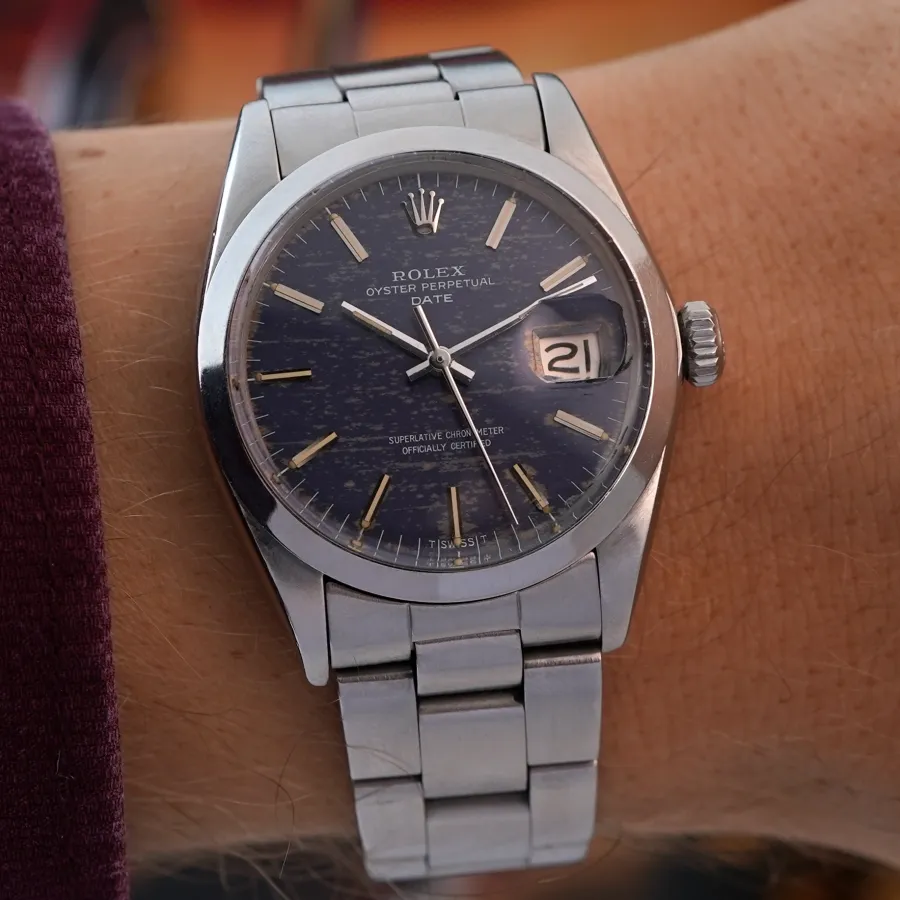 Rolex Date 1500 Blue Mosaic Dial - classic proportions