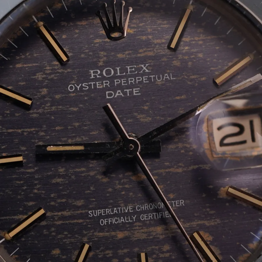 Rolex Date 1500 Blue Mosaic Dial - original tritium lume, perfect print