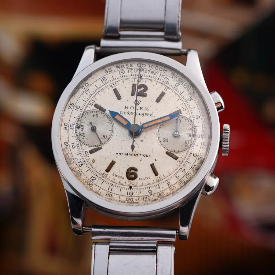 Rolex Chronograph 2811 Double Swiss Signed Dial - an early Rolex-Chronograph from the 1930s