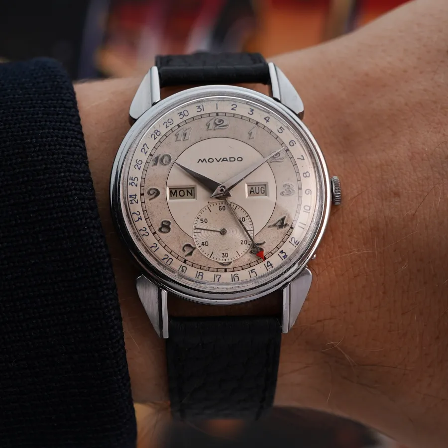Movado Calendograph 14820 Triple Calendar - striking presence on the wrist