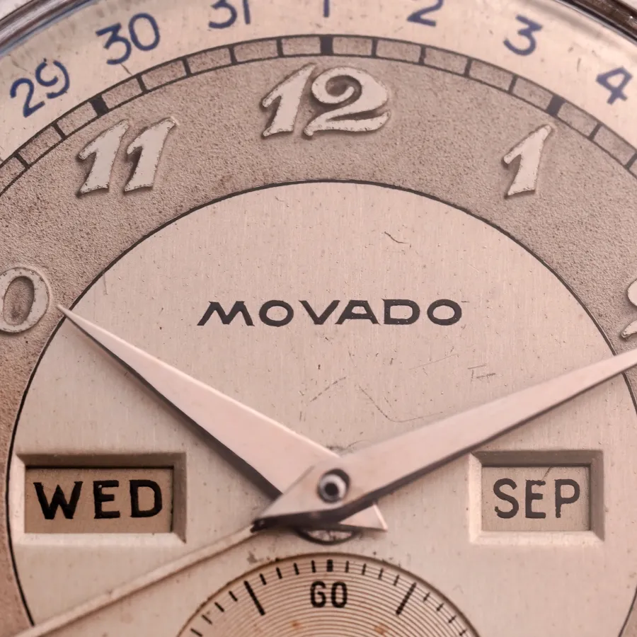 Movado Calendograph 14820 Triple Calendar - Breguet numbers
