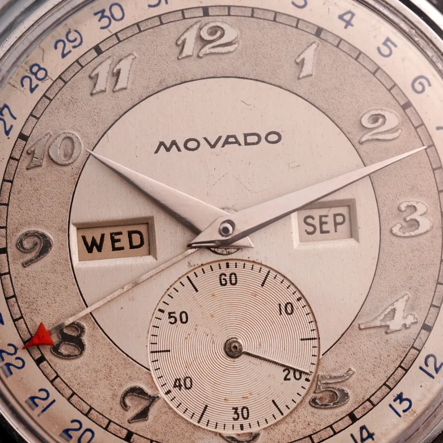 Movado Calendograph 14820 Triple Calendar - two-tone dial showing a triple calendar display