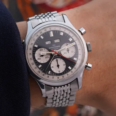 Vintage Wakmann Triple Date Chronograph