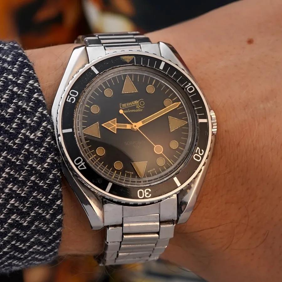 Eberhard Scafograf 300 11545-1 No Date Transitional - large 42.5 mm diameter