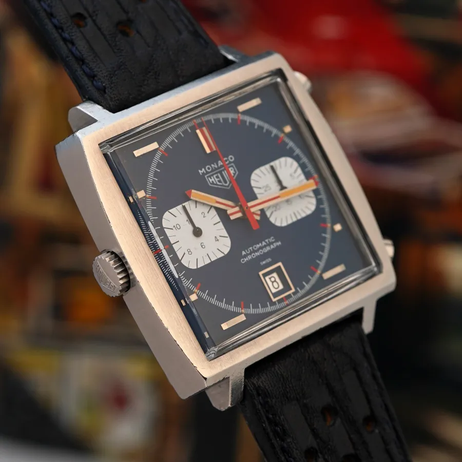 Heuer Monaco 1133B Steve McQueen - Unpolished - crisp case edges