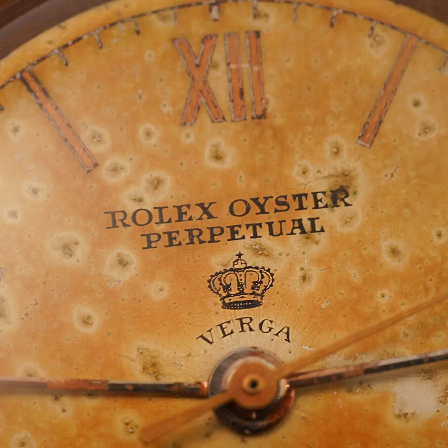 Rolex Oyster Perpetual "Bubbleback" 3131 Pink Gold - Verga Milano - doppelt signiertes Zifferblatt mit einzigartiger Patina