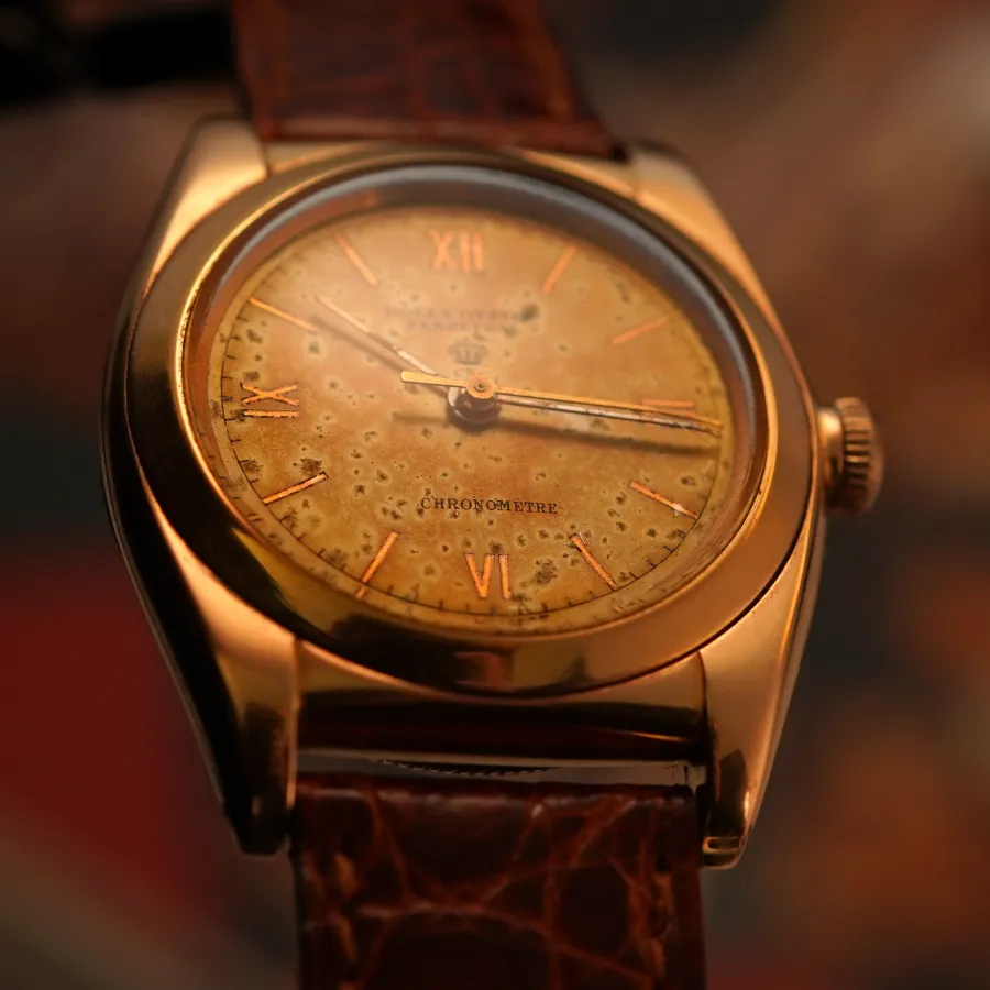 Rolex Oyster Perpetual "Bubbleback" 3131 Pink Gold - Verga Milano - Roman Mirror Pink Numerals