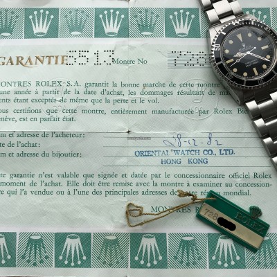 Rolex Submariner 5513 Punched Papers