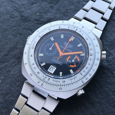 Heuer Calculator 110.633 Blue Dial