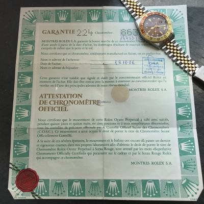 Rolex GMT Master 16753 Punched Papers