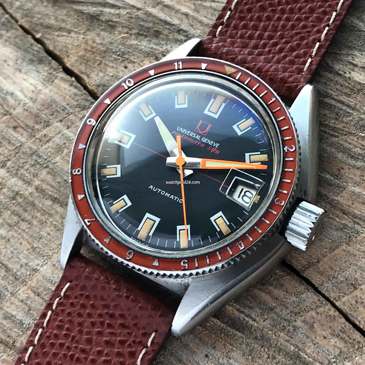 Pole Router Vintage Universal Genève Polerouter Sub 869120/02 Red Bezel sold on ...