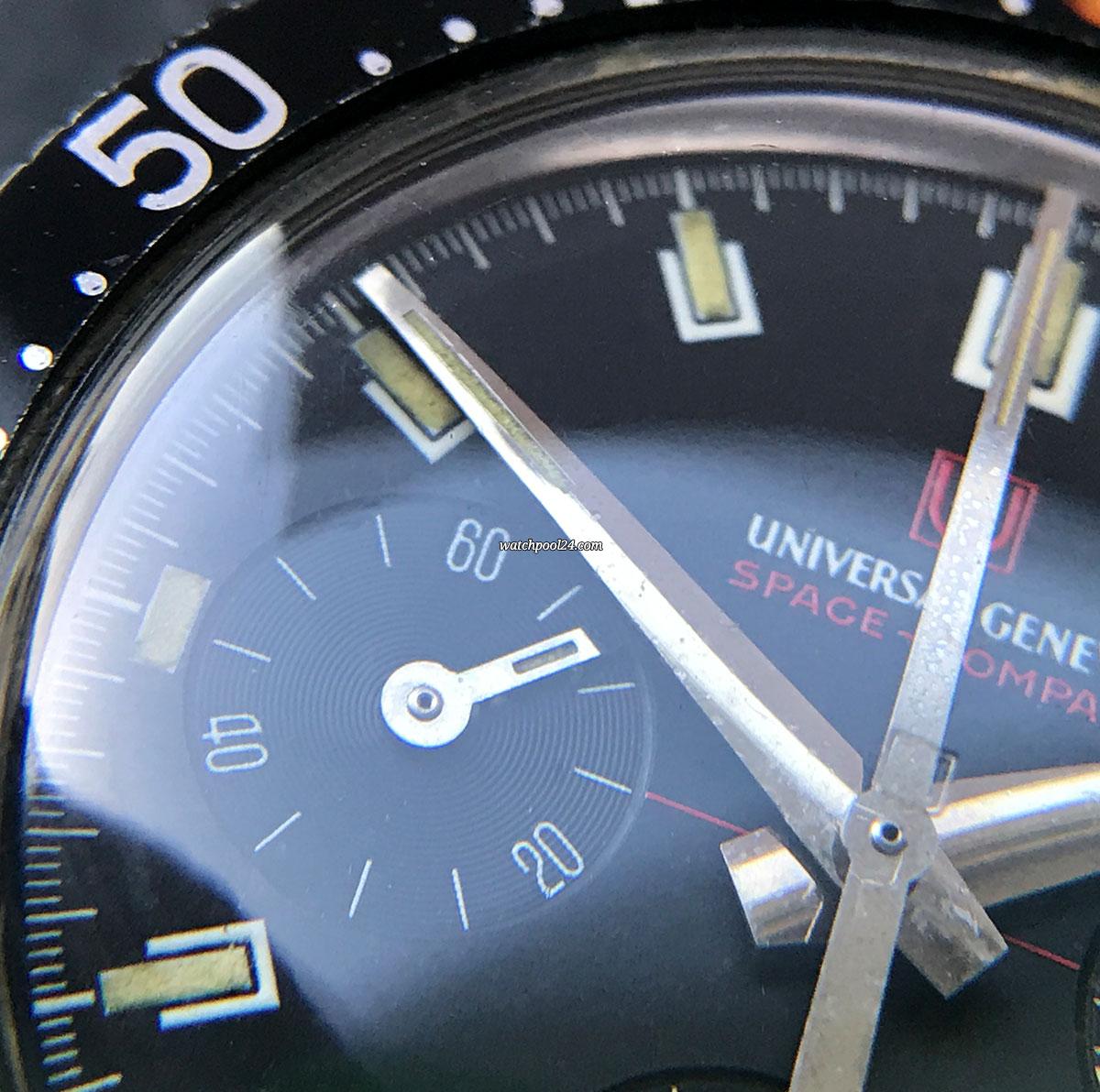 Montre Universal Genève Space-Compax 885104 – Chronographe Vintage Tritium Valjoux 72, Rare