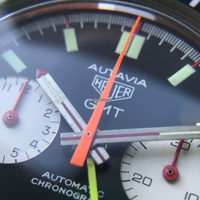 Heuer Autavia 1163 GMT red needles