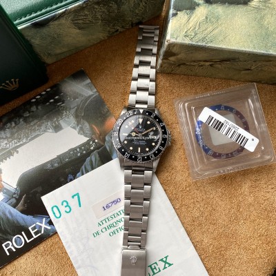 Rolex GMT Master 16750 Full Set Two Bezels