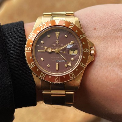 Rolex GMT Master 1675 Gold Root Beer