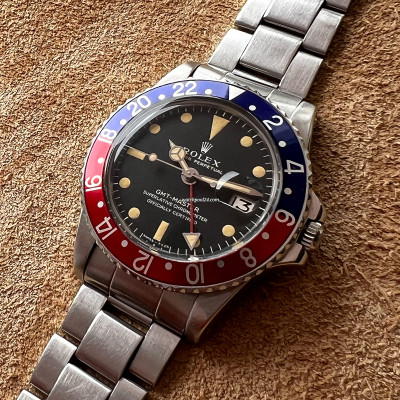 Rolex GMT Master 1675 Creamy Lume - Box und Papiere