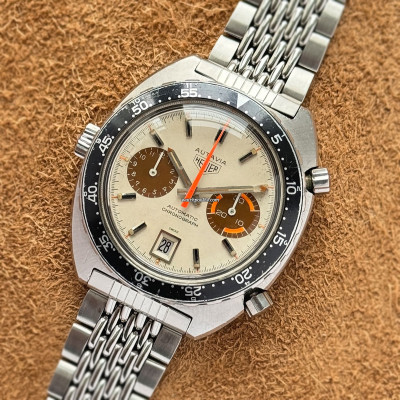 Heuer Autavia 1163 White Orange Boy - Tropical