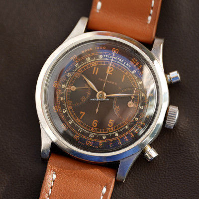 Tavannes Chronograph Exotic Dial - 38mm Clamshell Case