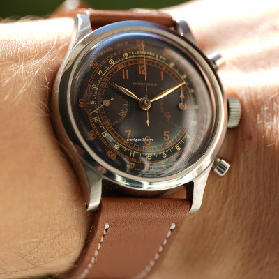 Tavannes Chronograph Exotic Dial - 38mm Clamshell Case