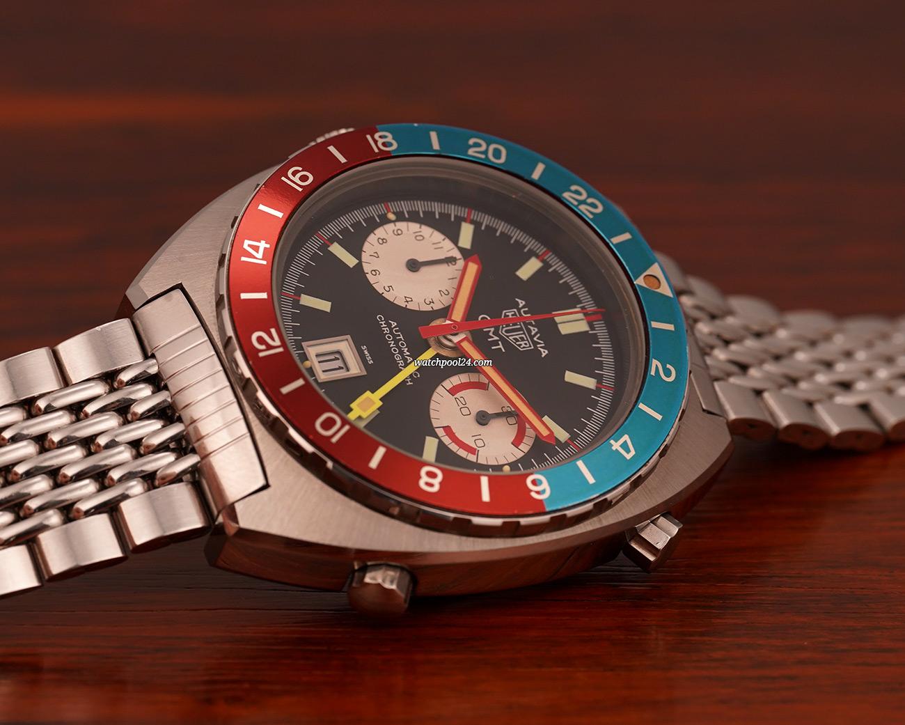 Vintage Heuer Autavia 11630 GMT - GF Bracelet sold on watchPool24