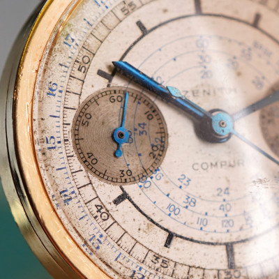 Zenith Compur 18k Gold - Two Tone Sector Dial