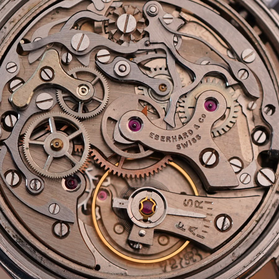 Eberhard 1950s Chronograph 1357 Three Registers - Valjoux 72 movement with Eberhard-signed bridge