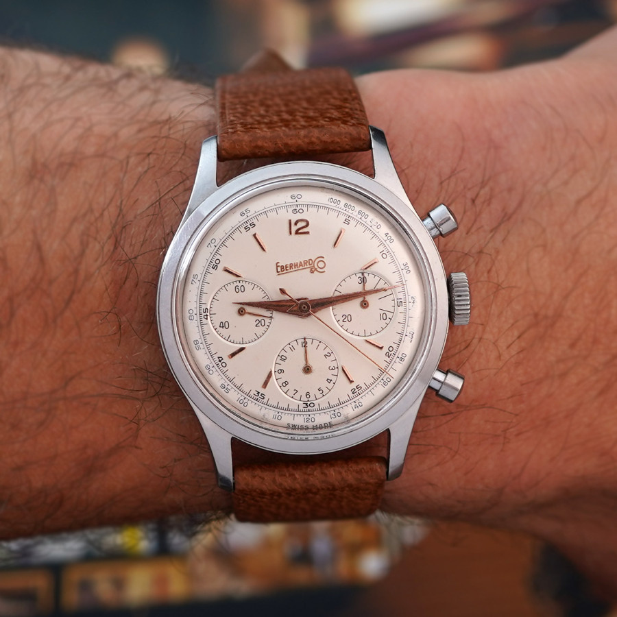 Eberhard 1950s Chronograph 1357 Three Registers - harmonious elegance