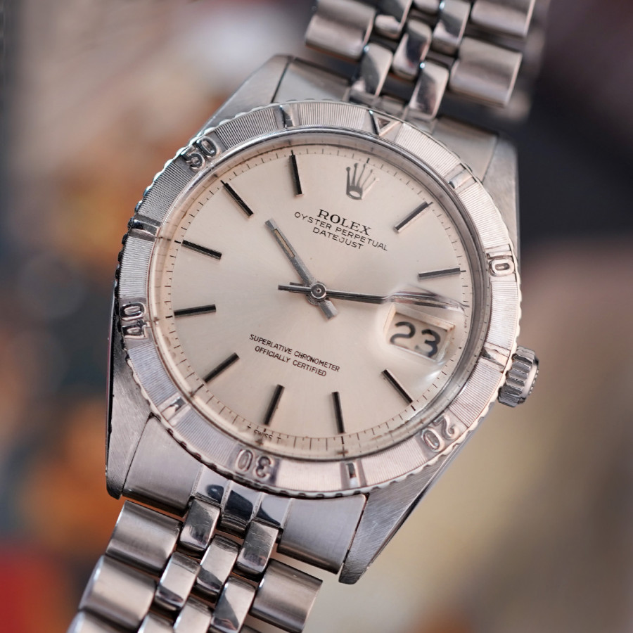 Rolex Datejust 1625 Turnograph - silberfarbenes Sonnenschliff-Zifferblatt