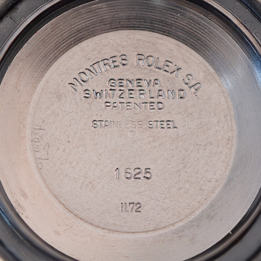 Rolex Datejust 1625 Turnograph - korrekte Referenz 1625 und Datumsstempel im Boden