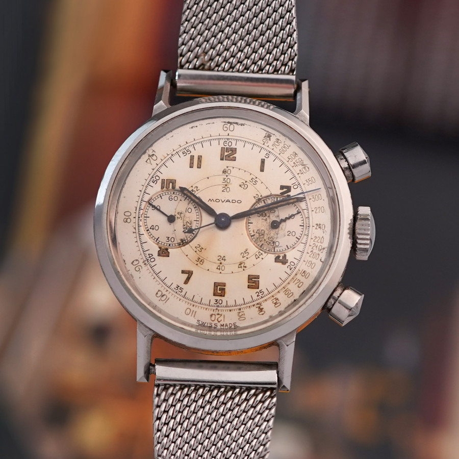 Movado M90 Chronograph 19028 Silver Dial
