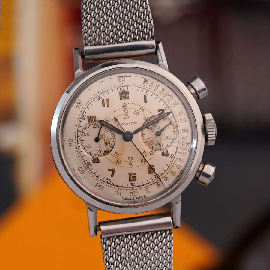 Movado M90 Chronograph 19028 Silver Dial - wasserdichtes FB-Gehäuse aus Edelstahl