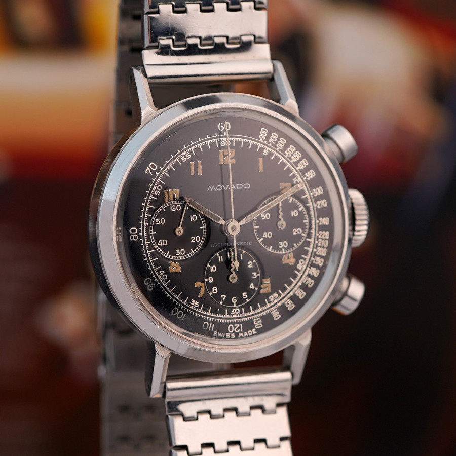 Movado M95 Chronograph 19018 Black Dial - FB Gehäuse in hervorragendem Zustand