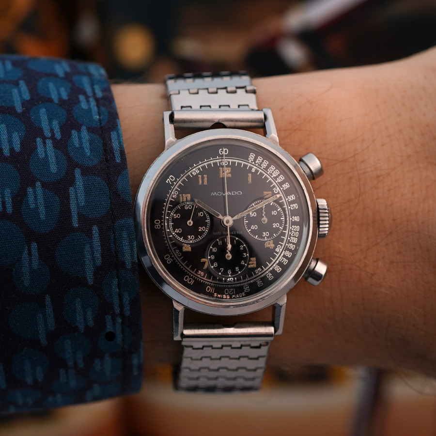 Movado M95 Chronograph 19018 Black Dial - charmante Vintage Ausstrahlung am Handgelenk