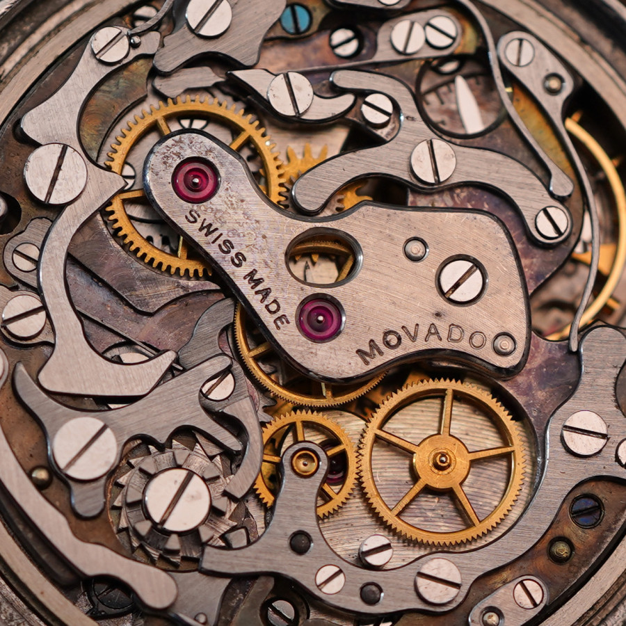 Movado M95 Chronograph 19018 Black Dial - Handaufzugswerk Movado M95