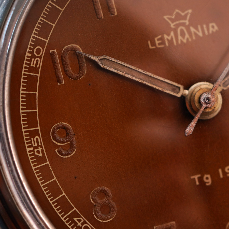 Lemania TG 195 Swedish Air Force - Tropical Dial - original lume