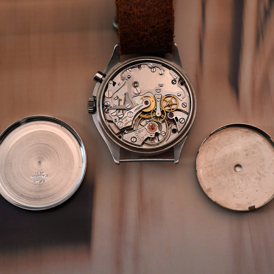 Lemania TG 195 Swedish Air Force - Tropical Dial - dust cover