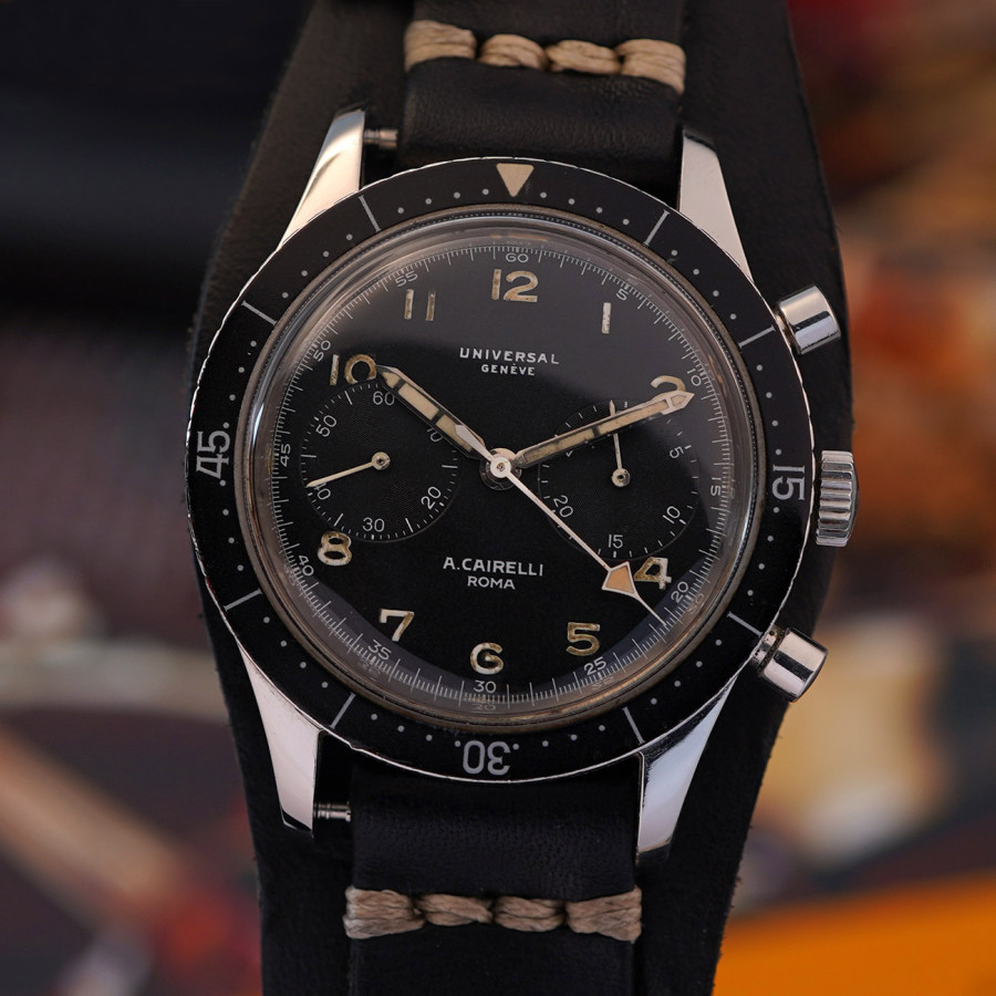 Universal Genève A.Cairelli Roma TIPO CP-2 - Italian Air Force - ultra-seltener Militärchronograph aus den 1950ern