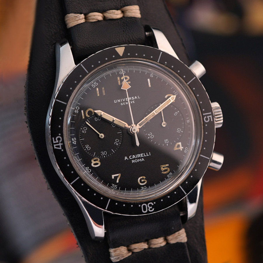Universal Genève A.Cairelli Roma TIPO CP-2 - Italian Air Force - 43mm Edelstahl-Gehäuse mit rotierbarer Lünette