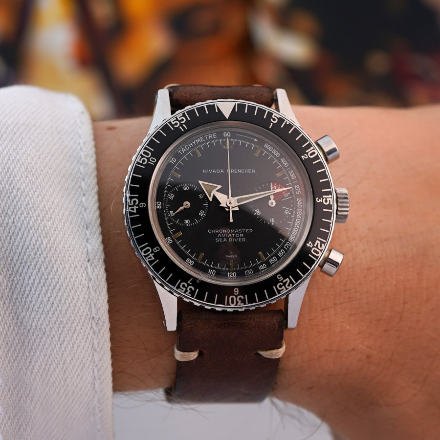 Nivada Grenchen Chronomaster Aviator Sea Diver 105/9989 - sportlicher Vintage-Charme am Handgelenk
