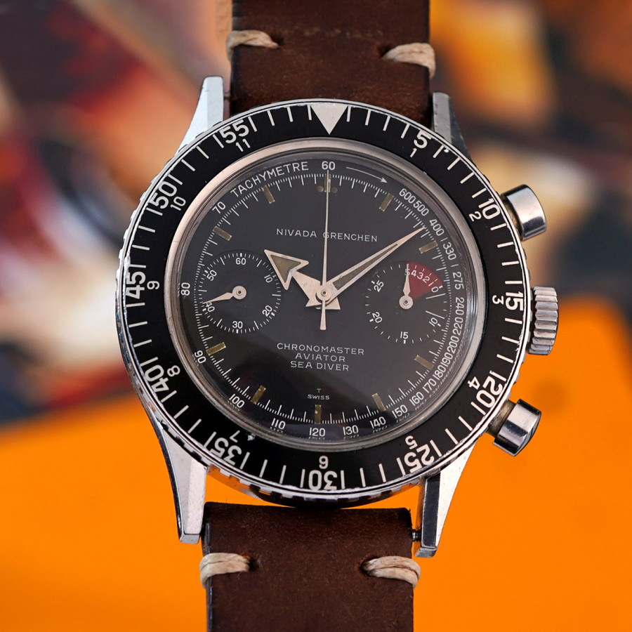 Nivada Grenchen Chronomaster Aviator Sea Diver 105/9989 - markante Zeiger