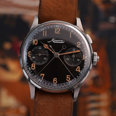 Minerva Split Seconds Chronograph Oversize