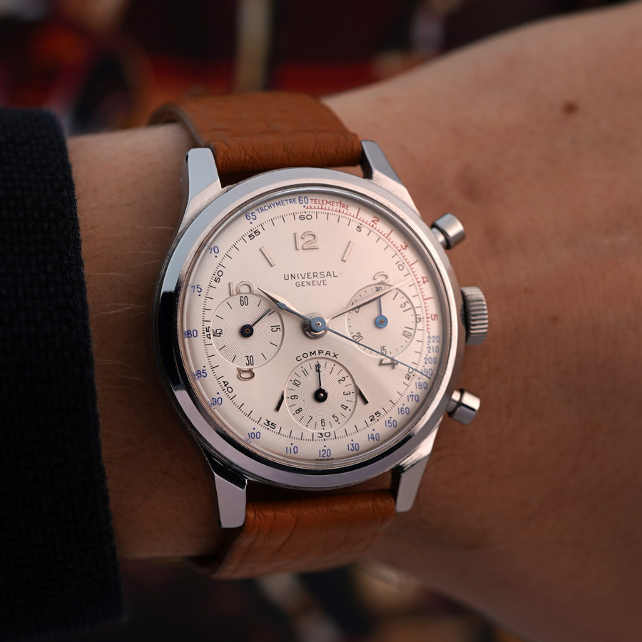 Universal Genève Compax 22499 Spillman Case - seltener Vintage UG Chronograph in herausragendem Zustand